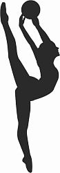 Топпер "Гимнастка, с мячом", 36001141-ч, 4,3*14 см